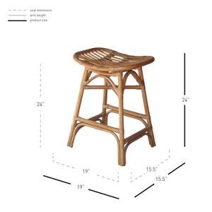 Damara Rattan Counter Stool Canary Brown
