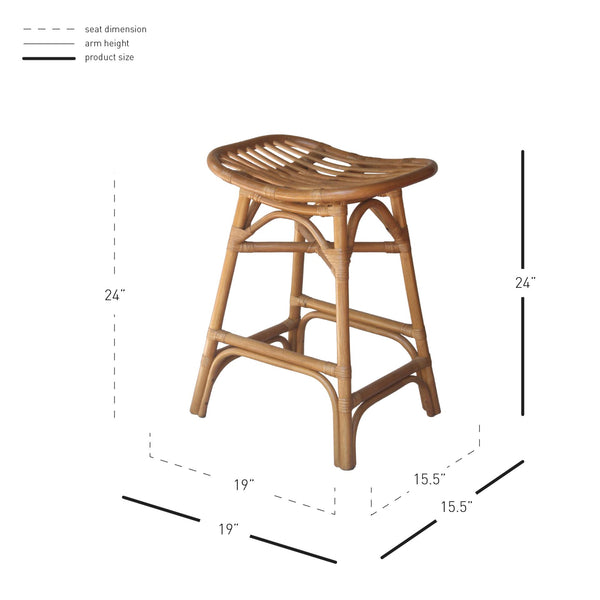 Damara Rattan Counter Stool Canary Brown