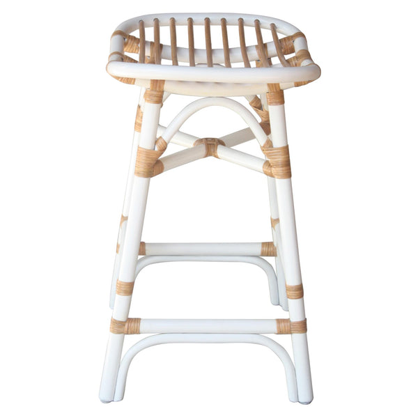 Damara Rattan Counter Stool White