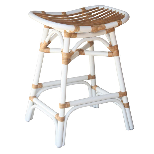 Damara Rattan Counter Stool White