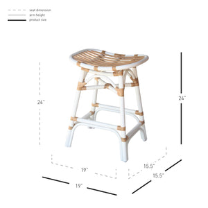 Damara Rattan Counter Stool White