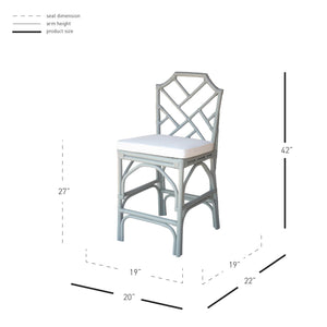 Kara Rattan Counter Stool Gray