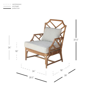 Kara Rattan Accent Arm Chair Canary Brown