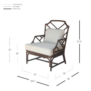 Kara Rattan Accent Arm Chair Paloma Brown