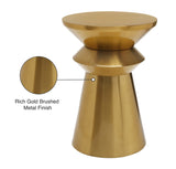 Jai Iron Contemporary Brushed Gold End Table - 14" W x 14" D x 19.5" H