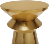 Jai Iron Contemporary Brushed Gold End Table - 14" W x 14" D x 19.5" H