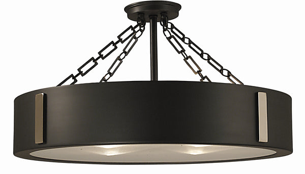 4-Light Charcoal/Polished Nickel Oracle Flush / Semi-Flush Mount