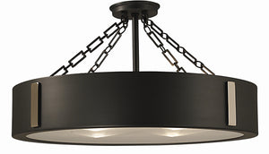 4-Light Charcoal/Polished Nickel Oracle Flush / Semi-Flush Mount