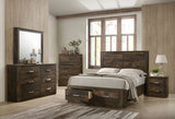 Elettra Transitional Bed with Storage Rustic Walnut 24197EK-ACME