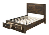 Elettra Transitional Bed with Storage Rustic Walnut 24200Q-ACME