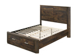 Elettra Transitional Bed with Storage Rustic Walnut 24200Q-ACME