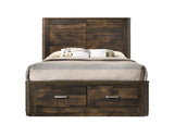 Elettra Transitional Bed with Storage Rustic Walnut 24200Q-ACME