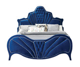 Dante Glam Bed Blue Velvet (Polyester Fabric ##) 24217EK-ACME