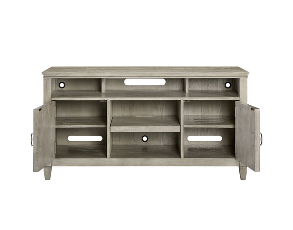 Newport 54" TV Console - Handcrafted Sand Finish with Cable Management & Soundbar Shelf, Fully Assembled