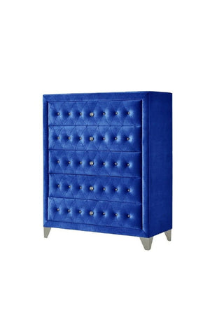 Dante Glam Chest Blue Velvet (Polyester Fabric ##) 24226-ACME