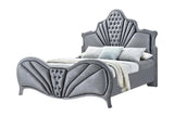 Dante Glam Bed Gray Velvet (Polyester Fabric 6113-4) 24227EK-ACME