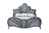 Dante Glam Bed Gray Velvet (Polyester Fabric 6113-4) 24227EK-ACME