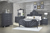 Dante Glam Bed Gray Velvet (Polyester Fabric 6113-4) 24227EK-ACME
