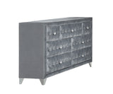 Dante Glam Dresser Gray Velvet (Polyester Fabric 6113-4) 24235-ACME