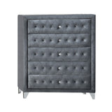 Dante Glam Chest Gray Velvet (Polyester Fabric 6113-4) 24236-ACME