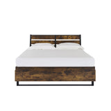 Juvanth Industrial Bed with Storage Oak & Black Finish 24260Q-ACME