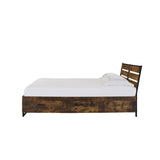 Juvanth Industrial Bed with Storage Oak & Black Finish 24260Q-ACME