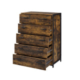 Juvanth Industrial Chest Oak & Black Finish 24266-ACME