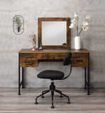 Juvanth Industrial Vanity Desk & Mirror Oak & Black Finish 24267-ACME