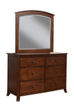 Alpine Furniture Baker 6 Drawer Dresser, Mahogany 977-03 Mahogany Mahogany Solids & Veneer 52 x 18 x 36