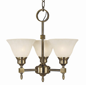 3-Light Antique Brass Taylor Mini Chandelier