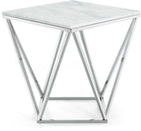 Skyler Marble Contemporary End Table