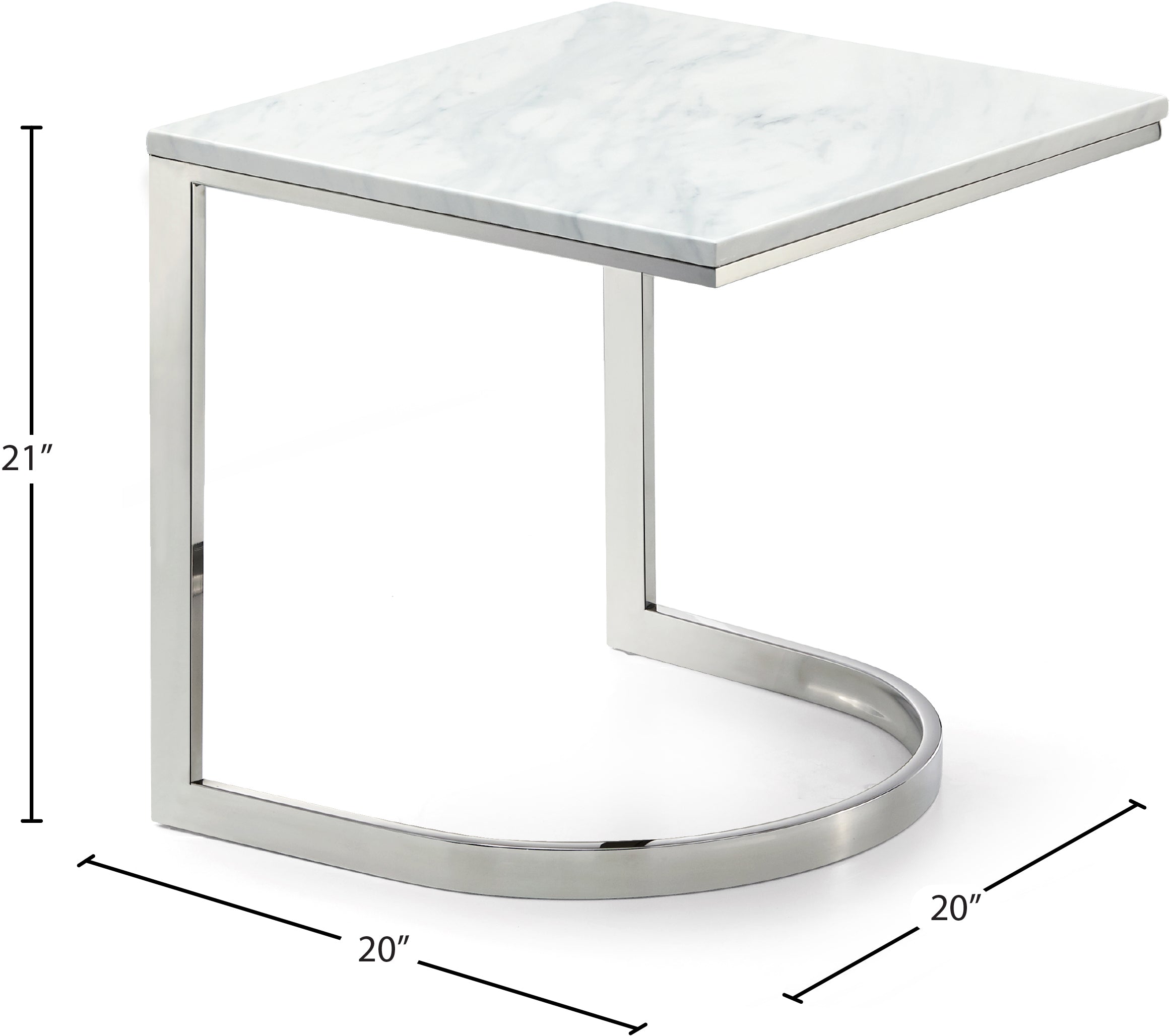 Copley Contemporary Marble Veneer End Table - Thumbnail 5