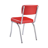 Retro Modern Open Back Side Chairs and Chrome (Set of 2)