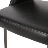 Abbeville Contemporary Open Back Dining Chairs, Midnight Black and Gun Metal Noble House