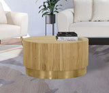 Acacia Acacia Wood / Steel Contemporary Gold Coffee Table - 32" W x 32" D x 16" H