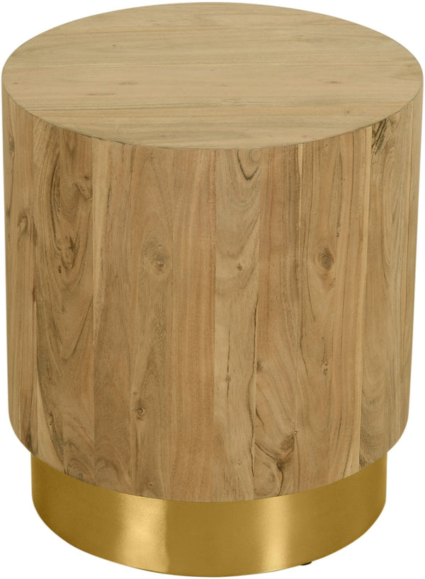 Acacia Acacia Wood / Steel Contemporary Gold End Table - 18" W x 18" D x 20" H