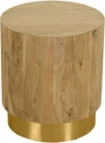 Acacia Acacia Wood / Steel Contemporary Gold End Table - 18" W x 18" D x 20" H
