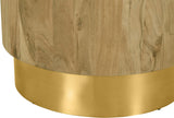 Acacia Acacia Wood / Steel Contemporary Gold End Table - 18" W x 18" D x 20" H