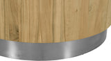 Acacia Acacia Wood / Steel Contemporary Chrome Coffee Table - 32" W x 32" D x 16" H