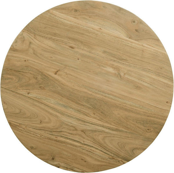 Acacia Acacia Wood / Steel Contemporary Chrome Coffee Table - 32" W x 32" D x 16" H