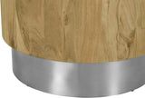 Acacia Acacia Wood / Steel Contemporary Chrome End Table - 18" W x 18" D x 20" H