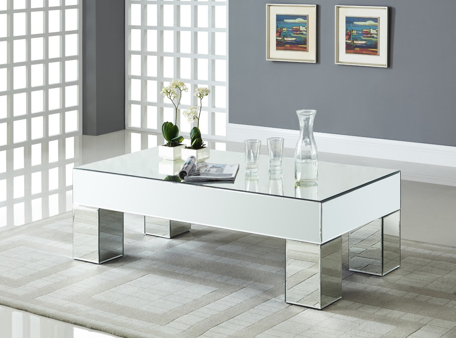 Meridian Furniture Haven Mirrored Coffee Table