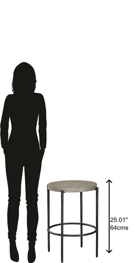 Hekman Furniture Bedford Park Gray Counter Stool/Forged Legs 24929