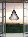 HomeRoots Black Wire Teardrop Ceiling Lamp 249370-HOMEROOTS 249370