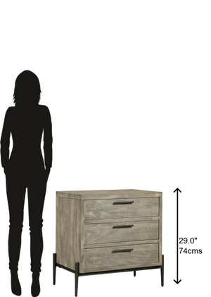 Hekman Furniture Bedford Park Gray Three Drawer Nightstand 24963