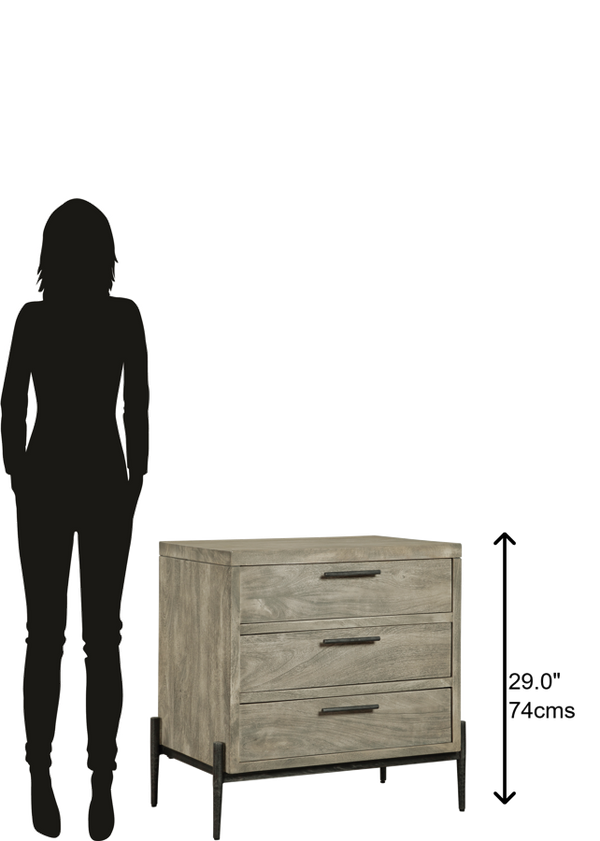 Hekman Furniture Bedford Park Gray Three Drawer Nightstand 24963