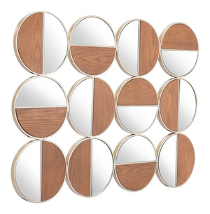 Zuo Modern Cycle Steel, MDF, Glass Modern Commercial Grade Mirror Gold, Walnut Steel, MDF, Glass