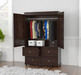 HomeRoots Espresso Finish Wood Four Drawer Armoire Dresser 249835-HOMEROOTS 249835