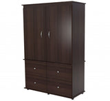 HomeRoots Espresso Finish Wood Four Drawer Armoire Dresser 249835-HOMEROOTS 249835