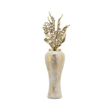 Sagebrook Home Contemporary Glass, 38"h Vase W/ Aluminum Top, White/gold 16770-01 White/gold Glass